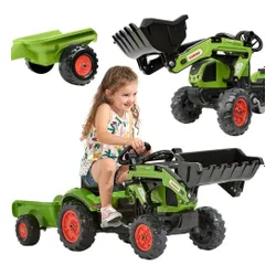 Falk Traktor Na Pedały Z Ładowarką I Przyczepą Claas 2-5 Lat