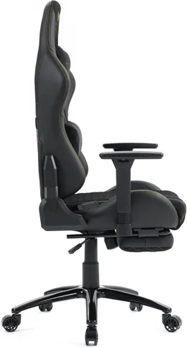 Fotel GAMVIS Phantom Large Czarny (złote elementy) + podnóżek