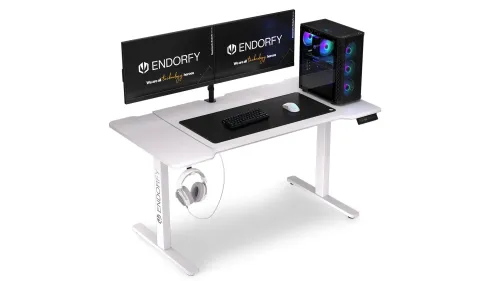 Biurko Endorfy Atlas L Electric Onyx White 150cm Regulacja wysokości Biały