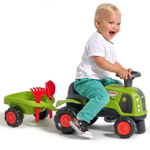 Falk Jeździk Claas 470 Arion Zielony Z Przyczepką + Zestaw Do Piasku