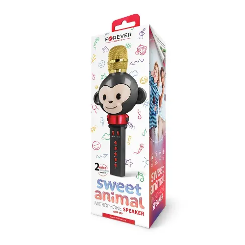 Mikrofon z głośnikiem Bluetooth Forever Sweet Animal AMS-100 5W Czarny
