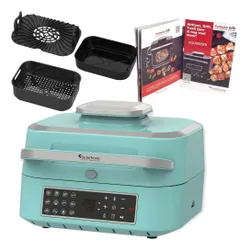 Air Fryer Frytkownica beztłuszczowa TURBOTRONIC TT-AG700 Turkusowy 5.5l cyfrowy panel sterowania
