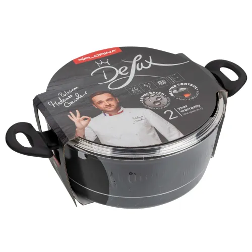 Garnek aluminiowy z pokrywką FLORINA DELUX 5,1 l