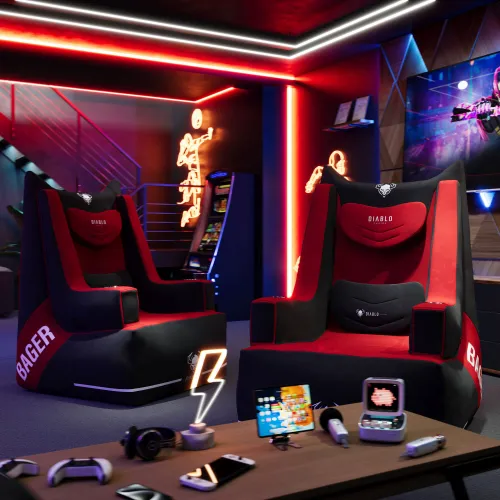 Fotel DIABLO CHAIRS X-Bager Czarno-Czerwony