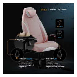 Fotel Diablo Chairs X.Eye Prime, Normal Size, Akira Pink Gamingowy do 140kg Różowy