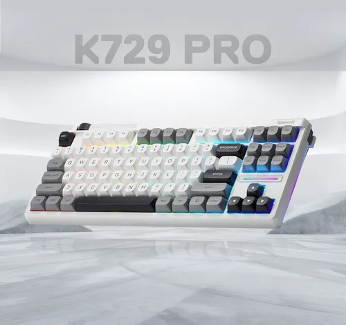 Klawiatura REDRAGON Otiim Pro K729WGB RGB Hot Swap Bullet QL Switch Biało-szary