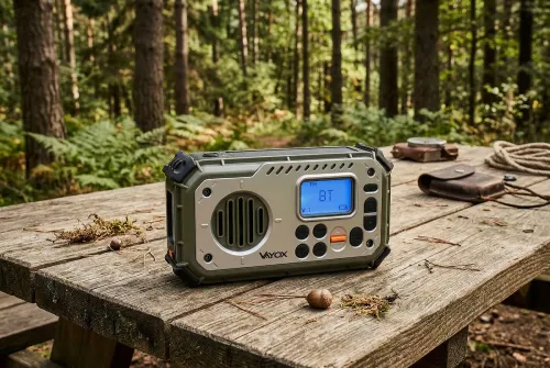 Radioodbiornik Vayox VA0440 Solarne Latarka Radio FM Bluetooth Zielony