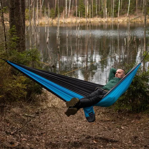 Hamak turystyczny Alpinus Letna niebieski / szary