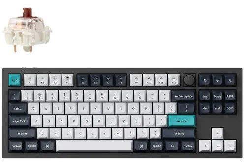 Klawiatura KEYCHRON Q3 Max Wireless Switch Gateron Jupiter Brown Czarno-biało-niebieski