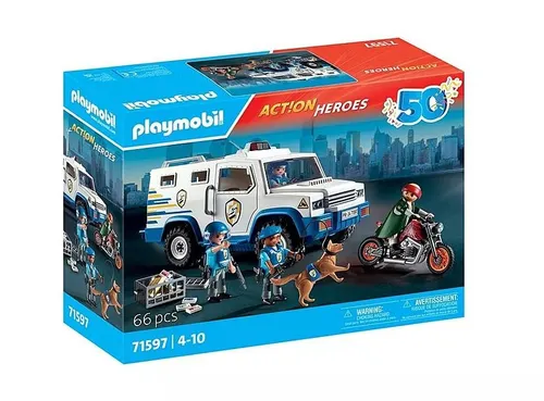 Playmobil Zestaw z figurkami Action Heroes 71597 Transporter pieniędzy