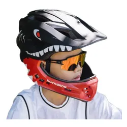 Kask rowerowy ROCKBROS TT-32006 Shark Czarny Full Face dla Dzieci z odkręcaną szczęką (rozmiar S)