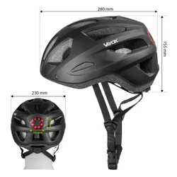 Kask rowerowy VAYOX Active VA0424BML Czarny MTB z lampką (rozmiar L)