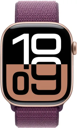 Apple Watch Series 10 GPS + Cellular koperta 42mm aluminium różowe złoto opaska sportowa dojrzałej śliwki
