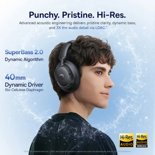 Słuchawki bezprzewodowe Baseus BH1 NC Nauszne Bluetooth 6.0 Czarny