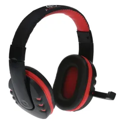 Słuchawki przewodowe z mikrofonem Rebeltec Rohan Nauszne Czarno-czerwony