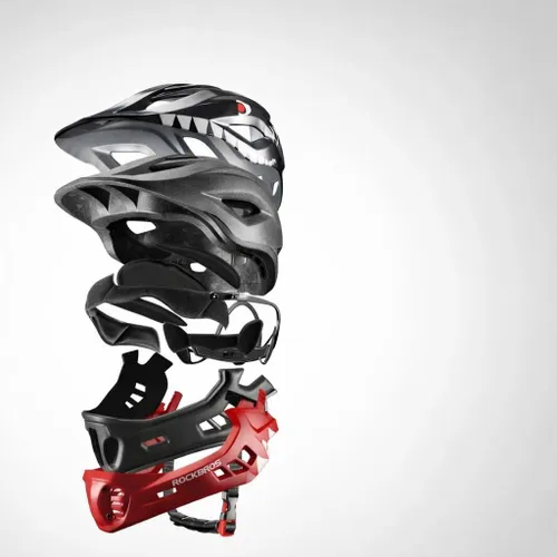 Kask rowerowy dziecięcy fullface szczękowy 2w1 odpinana szczęka rozmiar "M"
