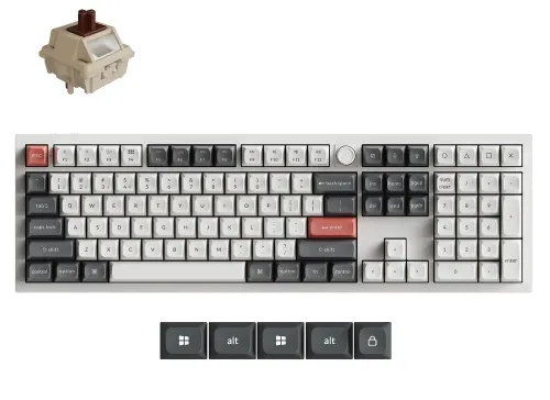 Klawiatura gamingowa Keychron Q6U-P3 100% Milk POM Brown Switch RGB Hot-Swap 8K