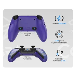 Pad Cobra QSP574CPRP do PS5, PC, Android, iOS Bezprzewodowy/Przewodowy Camo Fioletowy