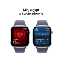 Apple Watch 11 GPS 42mm koperta z aluminium (srebrny) + pasek sportowy rozmiar M/L (mleczny fiolet)
