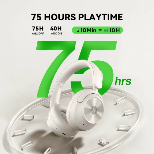 Słuchawki bezprzewodowe Oneodio Focus A6 ANC Nauszne Bluetooth 6.0 Beżowy