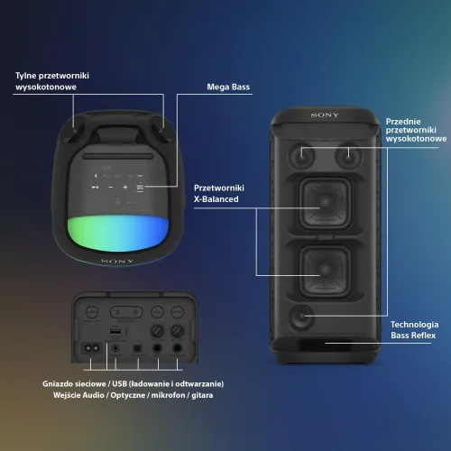 Power Audio Sony SRS-XV800 Bluetooth Czarny