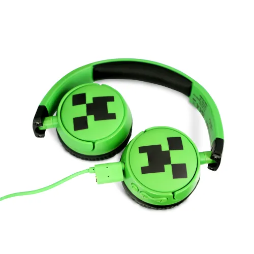 Słuchawki bezprzewodowe z mikrofonem OTL Technologies Minecraft Creeper Kids Wireless Dla Dzieci Nauszne Zielono-czarny