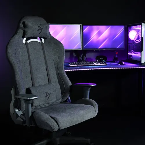 Fotel Arozzi Torretta Soft Fabric Dark Grey Gamingowy do 120kg Tkanina Ciemnoszary