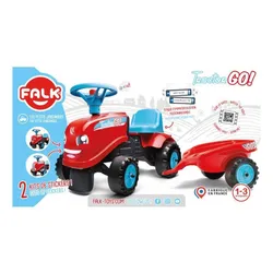 Falk Jeździk Traktor Go! Z Przyczepą Czerwony 1-3 Lat