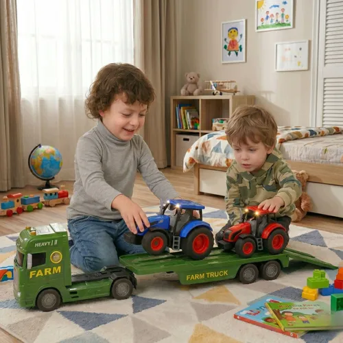 Tir Laweta 2x Traktor Duża interaktywna zabawka dla chłopca światło dźwięk