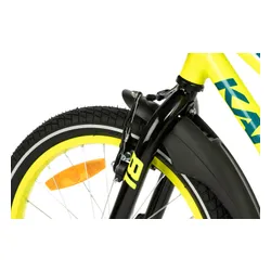 Rower dziecięcy KARBON Jazz 18 cali dla chłopca Limonkowy