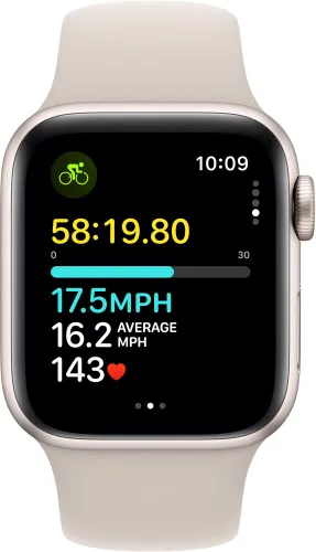 Смарт-часы Apple Watch SE 2GEN GPS + сотовый чехол 40 мм алюминиевый лунный светящийся Спортивный ремешок Лунный свет M / L