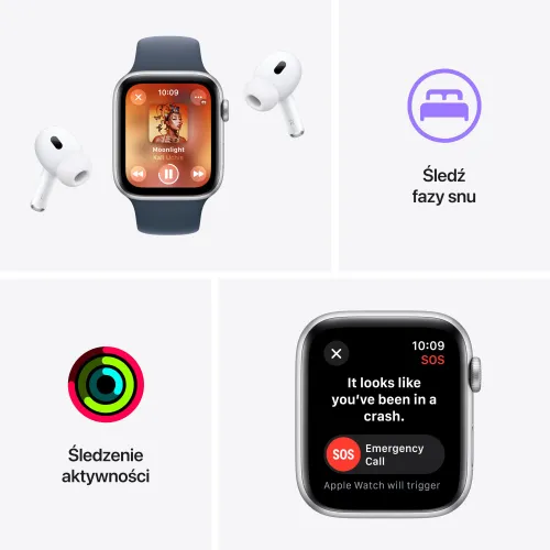 Apple Watch SE GPS 44 мм алюминиевый лунный светящийся / лунный светящийся Спортивный ремешок M / L