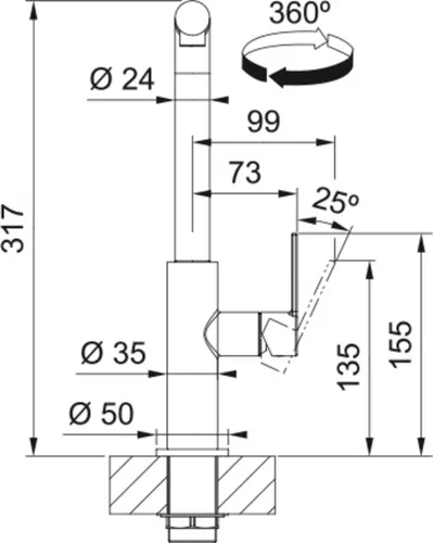 Bateria FRANKE Maris Slim L Pull-Out 115.0728.394 Czarny mat