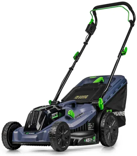 Kosiarka akumulatorowa WUBER W04803 43 cm, 6 Ah, 20 V, silnik bezszczotkowy, kosz 52L, 2 akumulatory 6 Ah