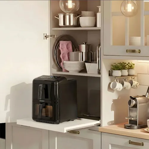 Air Fryer Frytkownica beztłuszczowa BERDSEN BD-663 11.6l z podwójnym koszem i okienkiem do obserwacji postępów gotowania