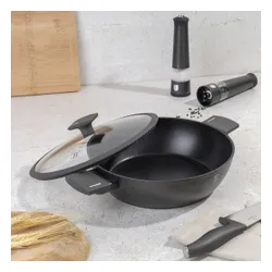 Płaski Garnek Tytanowy Z Pokrywą 30Cm Berlinger Haus Bh-8129 Antracit