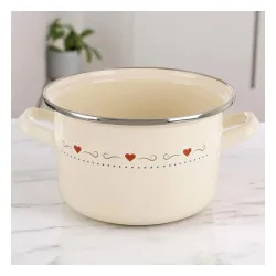 Garnek emaliowany kremowy TONCA 2 l