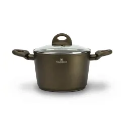 Garnek aluminiowy z pokrywką VALDINOX AURUM CIEMNOBRĄZOWY 3,2 l