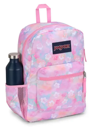 JanSport Cross Town Kız Sırt Çantası-neon papatya