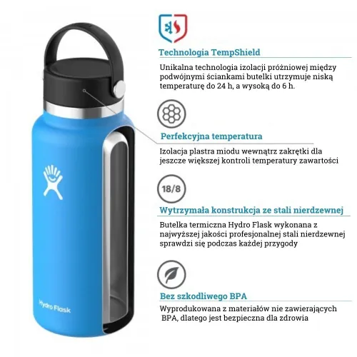 Butelka termiczna Hydro Flask Wide Mouth Flex Cap 1,182 l - black