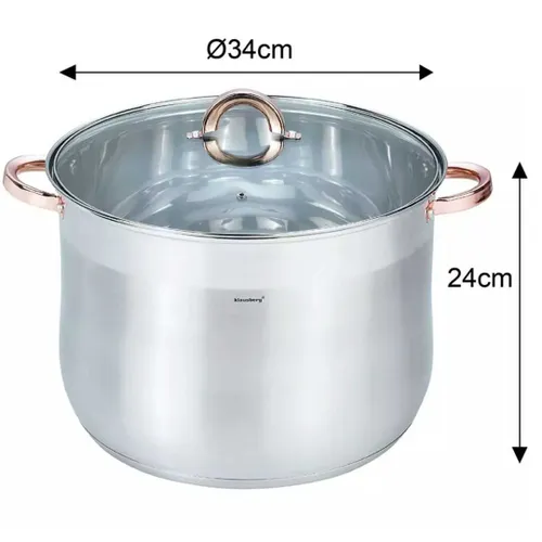 Klausberg Garnek Gastro Z Pokrywą 34Cm 22,4L Kb-7798