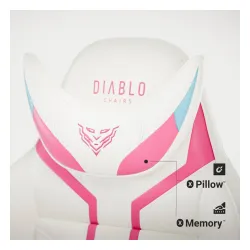 Fotel Diablo Chairs X-Ray 2.0 Small do 90kg Skóra ECO Biało-różowy
