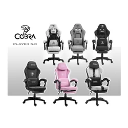 Fotel COBRA Player 5.0 CRF55GR Szary + podnóżek