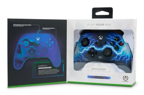 Геймпад PowerA Enhanced Arc Lightning к Xbox Series X/S, Xbox One, PC Проводной