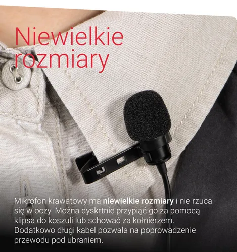 Mikrofon Hama Lavalier Smart Przewodowy Czarny