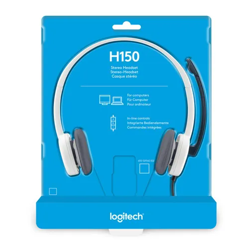 Słuchawki przewodowe z mikrofonem Logitech Stereo Headset H150 Nauszne Biały