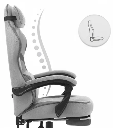 Fotel gamingowy CABRO C502 Szaro-czarny