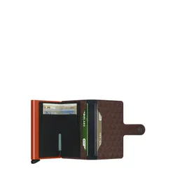 Secrid Miniwallet Optik Mini Cüzdan-Kahverengi / Turuncu