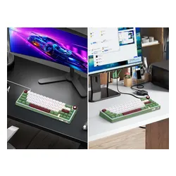 Klawiatura ROYAL KLUDGE R65 RGB Chartreuse Switch Zielono-biało-czerwony