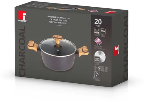 Garnek Multiclad 20Cm Z Pokrywą Bergner Bg-56036 Charcoal